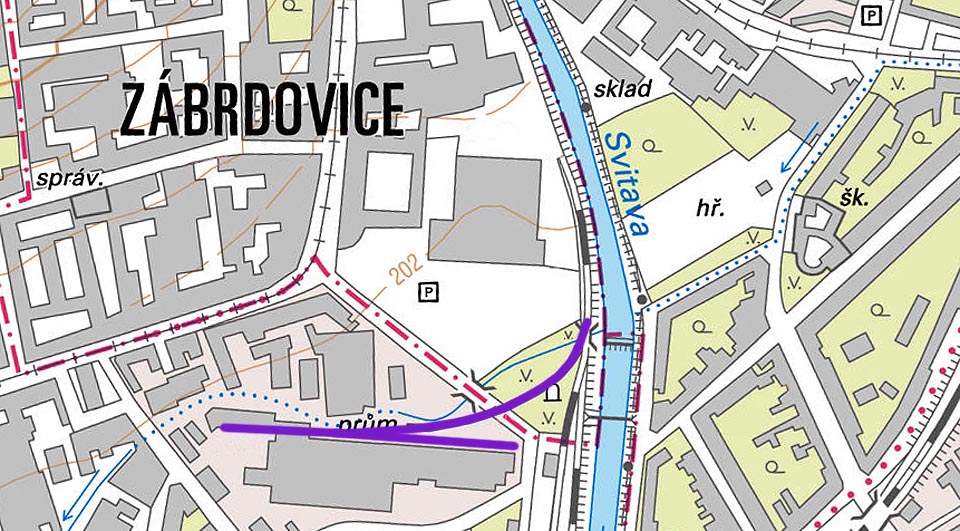 Vlečka Svitavská pobřežní dráha - Mosilana