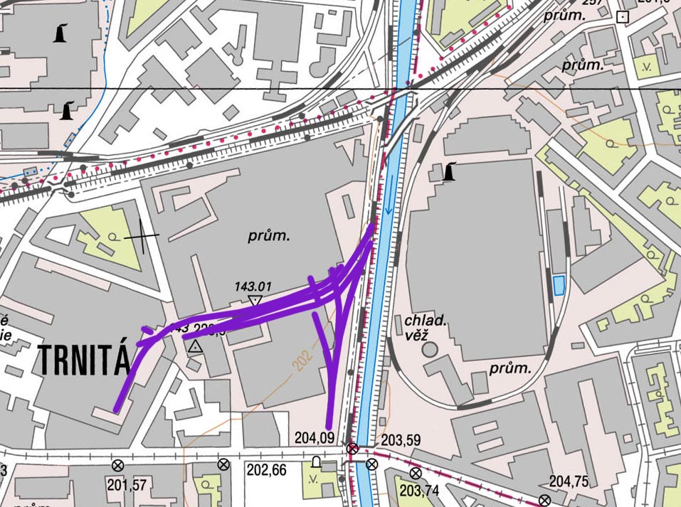 Vlečka Svitavská pobřežní dráha - strojírny západ