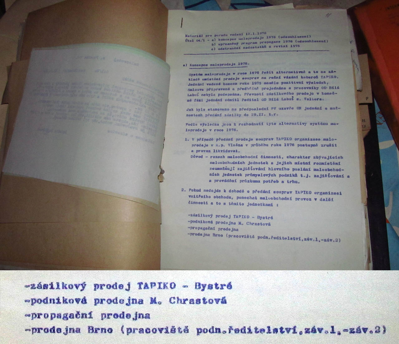 V Bytrém byl 5. a v Moravské Chrastové 3. závod Vlněny.