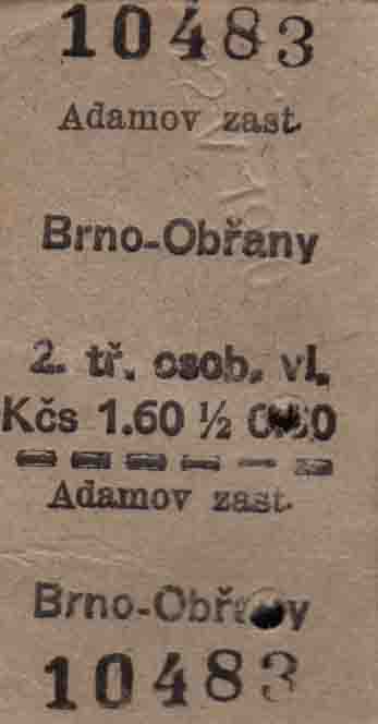 Lepenkové jízdenky se na dráhu dostaly pravděpodobně v 50. nebo 60. letech 19. století a vydržely na ní 150 let. Poslední vydané lepenkové jízdenky pochází pravděpodobně ze zastávky <a href=/Tema/Svit%C3%A1vka%20%28%C5%BEzast%29>Svitávka</a>, kdy byl v roce 2001 (z důvodu krádeže počítače) krátce znovuzaveden tehdy již zrušený prodej lepenkových jízdenek.
