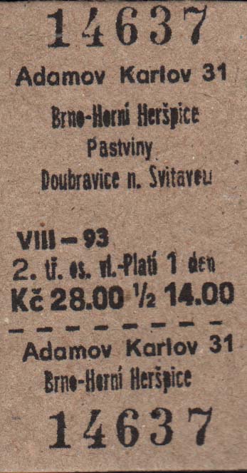 Jízdenka.